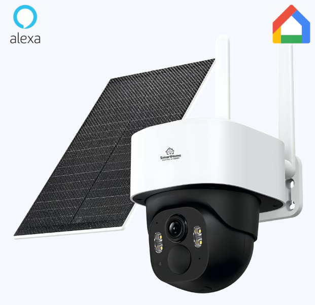 Cámara de Bateria PT 4mp| 4G| Visión Nocturna a color| Audio Bidireccional| Autoseguimiento Inteligente| Grabación Continua | Incluye Panel Solar de 5W