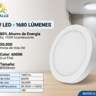 Luminario LED de Sobreponer 24W MEGALUZ MLPF-33 - Luz Fría 6000K (1680 lm)