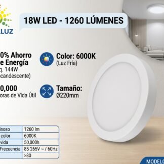 Lampara 18W de sobreponer