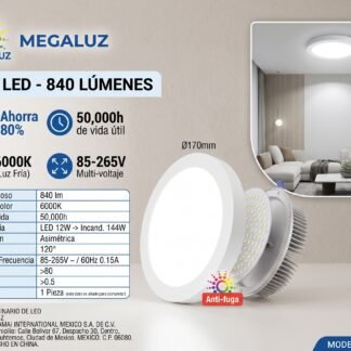 Lampara sobreponer 12W